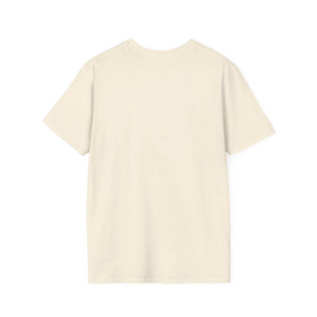 A plain cream-colored short-sleeve t-shirt shown from the back, laid flat against a solid white background.