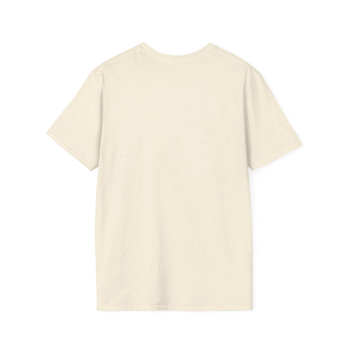 A plain cream-colored short-sleeve t-shirt shown from the back, laid flat against a solid white background.
