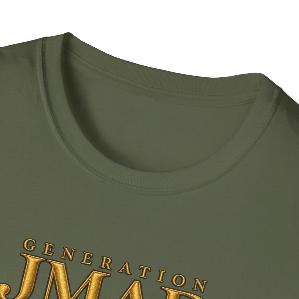 Green t-shirt with 'Jumpsburg' logo on a white background