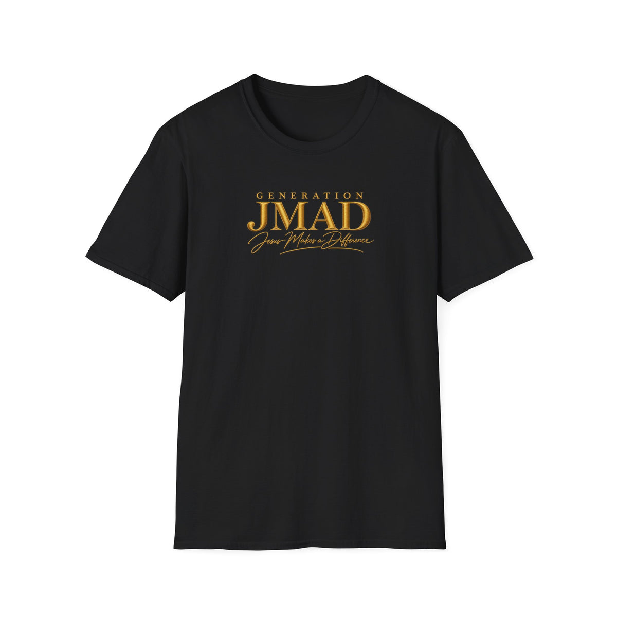 A black short-sleeve crewneck t-shirt featuring a dark olive green graphic on the chest with a mountain illustration and the text 'EARN EVERY MILE' and 'FUEL FOR LIFE'.