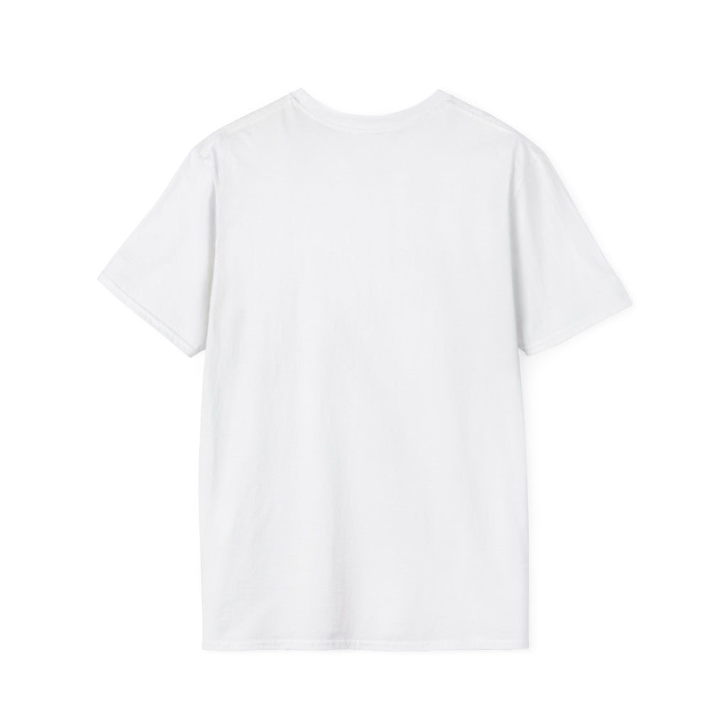 A plain white short-sleeve crewneck t-shirt shown from the back, laid flat against a solid white background.